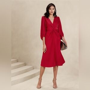 Banana Republic Twist Front Midi Dress Size 4